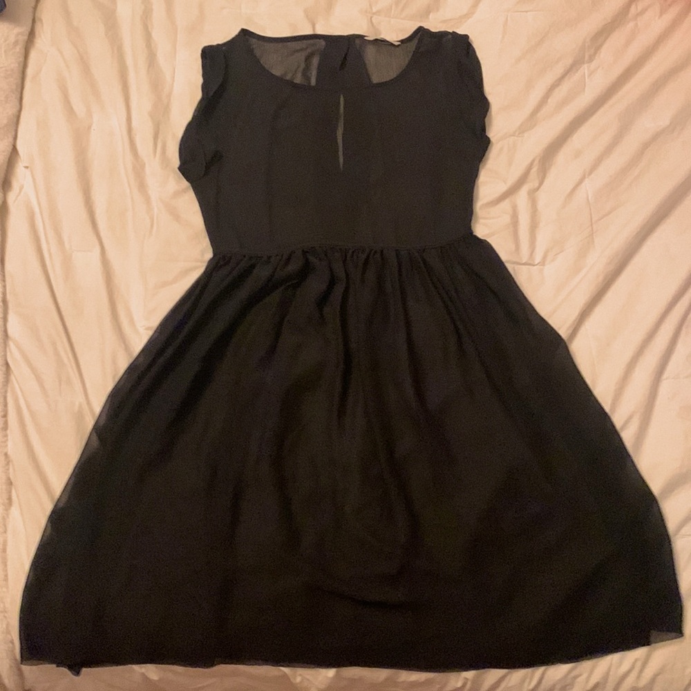 H&M black see though over throw dress, size medium
